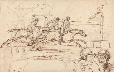 Three Racehorses Approaching the Winning Post by William Lock Ii